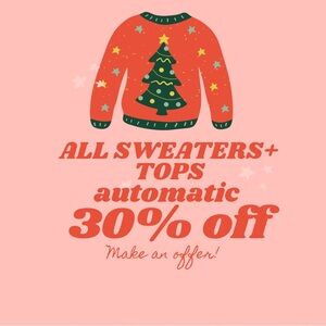 All sweaters and tops in my closet are 30% off!